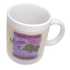 Flavia "Mom" Floral Coffee Mug Pink Hydrangeas & Quote Ceramic 10 Oz Vintage